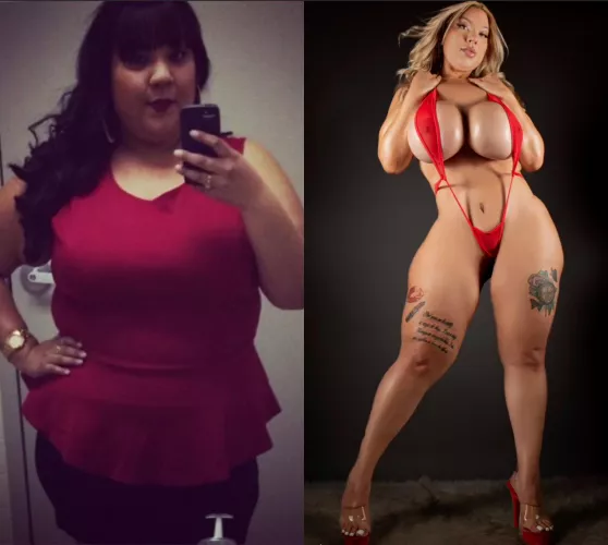 Ultimate glow up. From fat girl to your favorite fuck doll 
