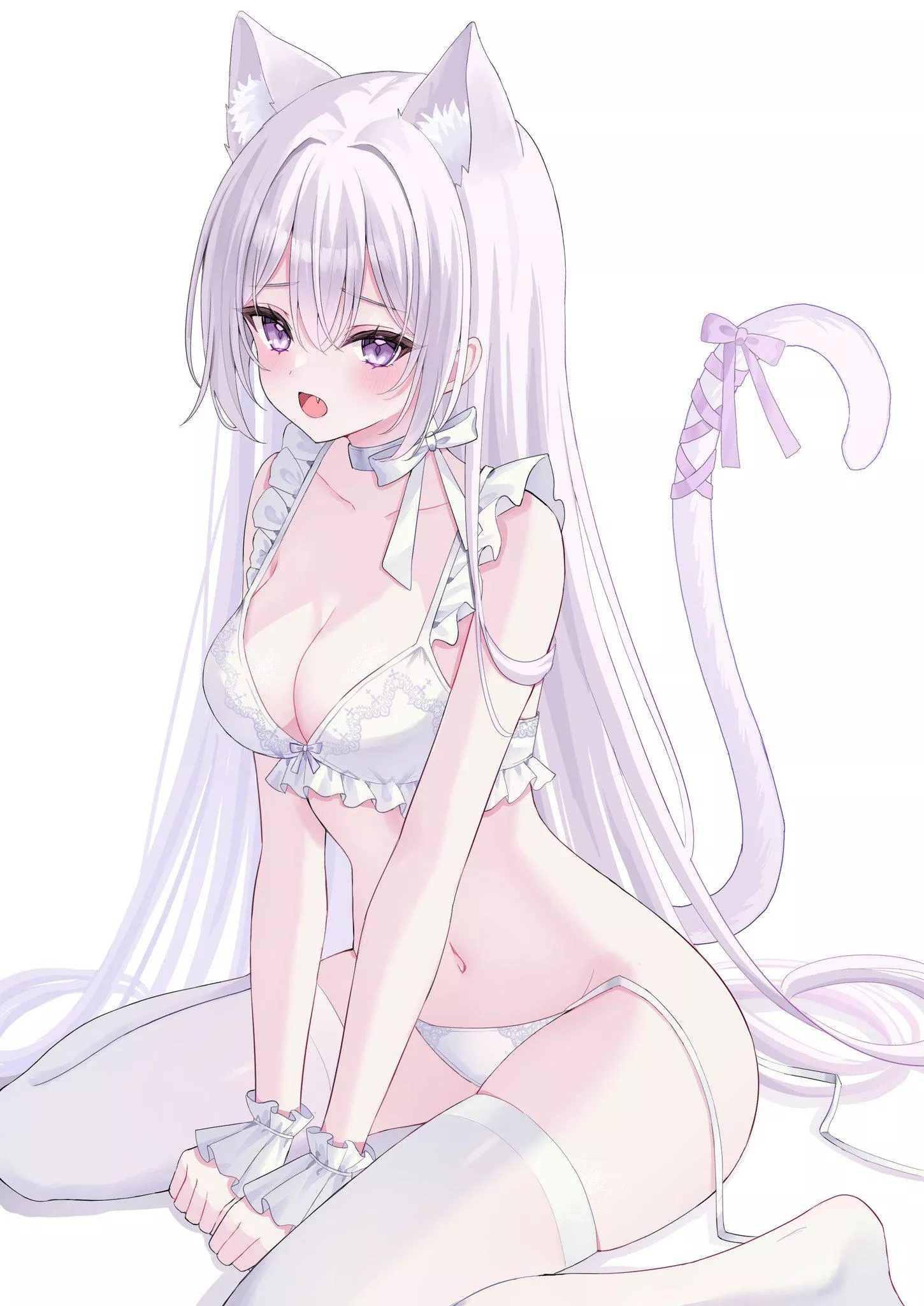 Cute neko with untied panties