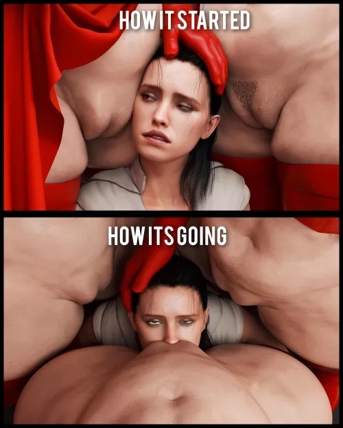 (I hope porn memes are allowed here) Rey captured by sandreiio