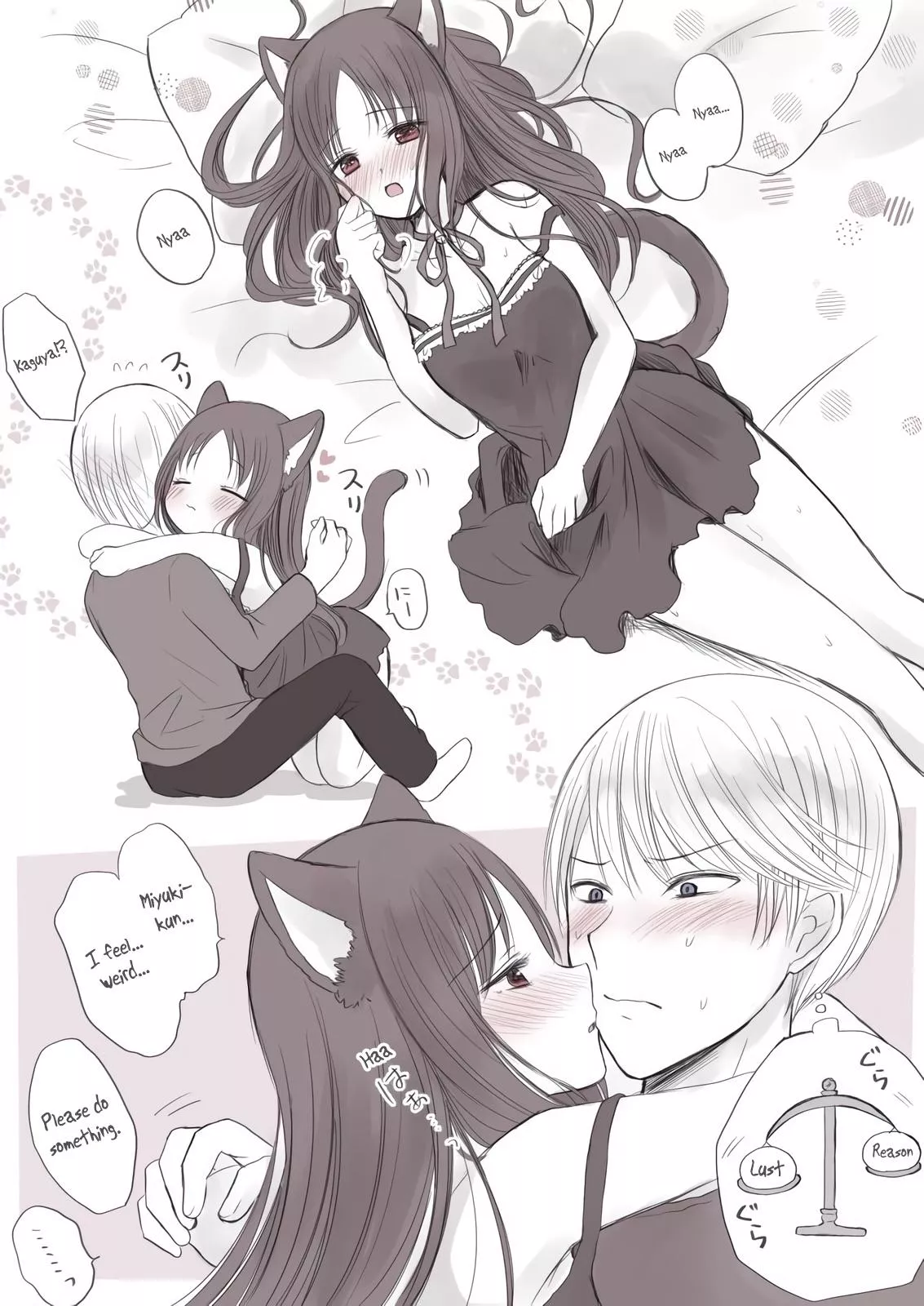 Kitty in heat is insatiable until she can get bred with a huge cock.