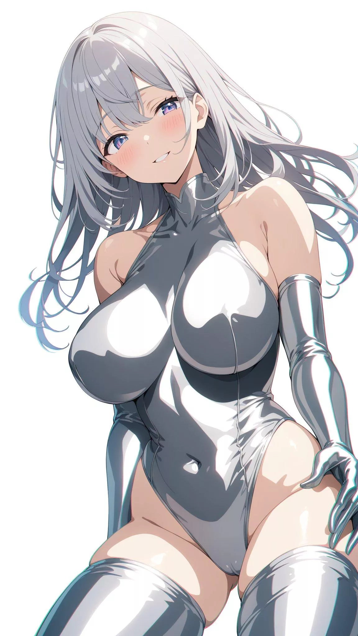 Metallic Silver Bodysuit 