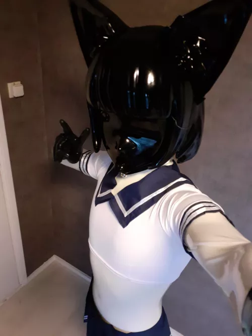 Seems the kitty has found a new outfit to play around with 🤭