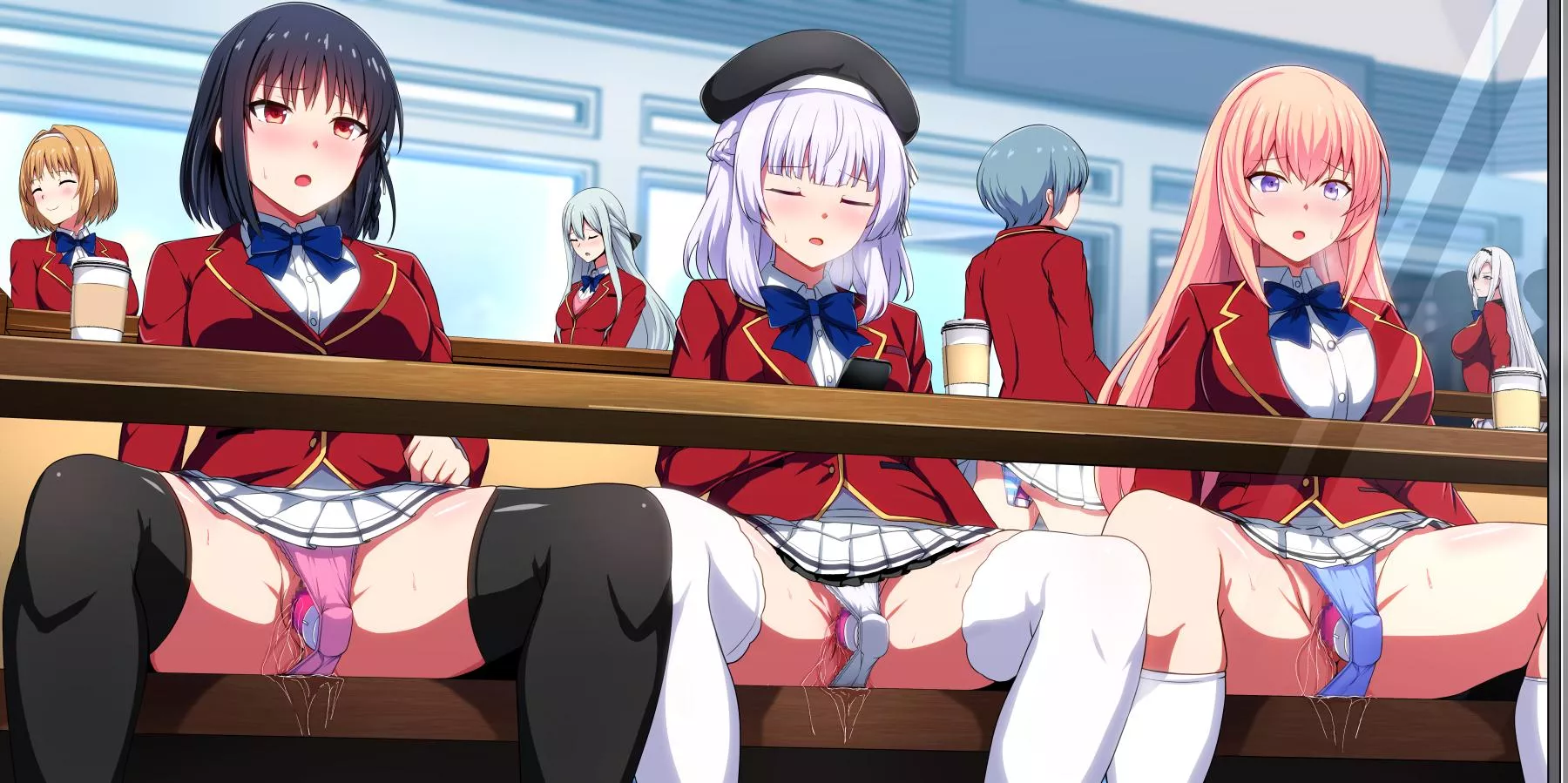 Suzune, Arisu, And Ichinose In Class Wearing Vibrators (Classroom Of The Elite)