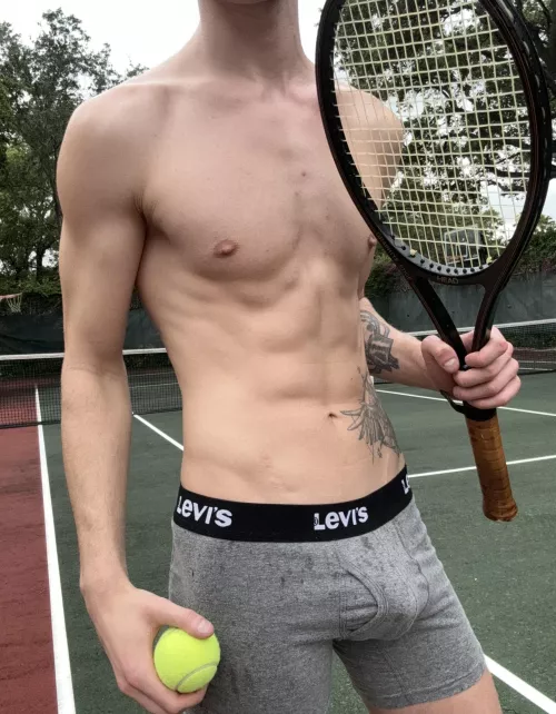 Tennis makes hard my penis