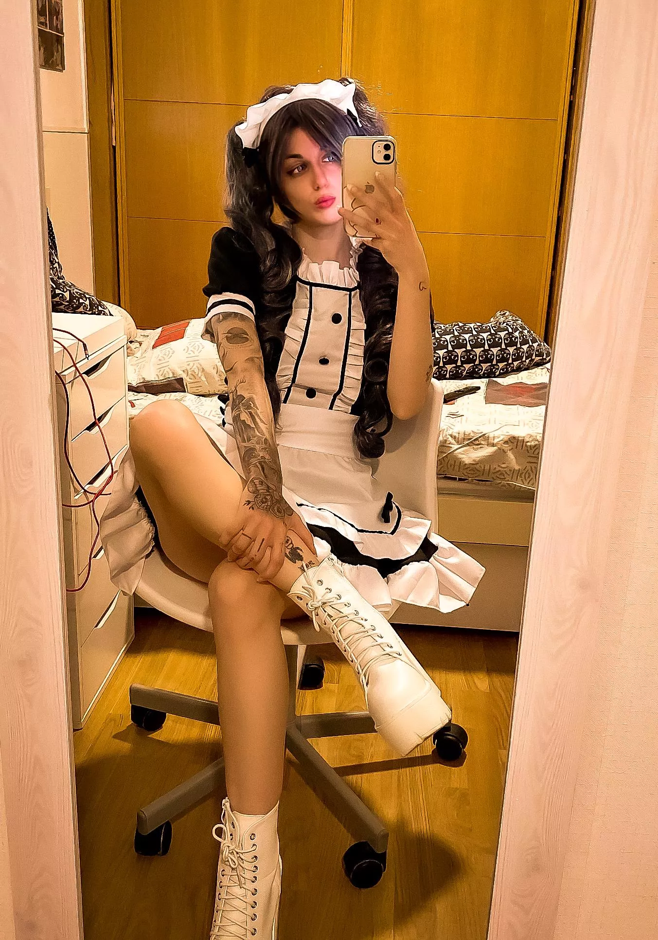 Your naughty maid that always you wished 
