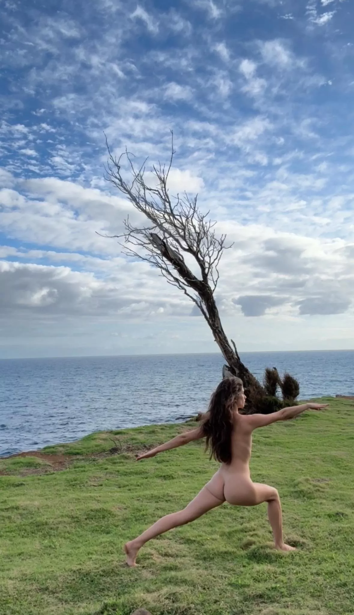 I love stretching outdoors