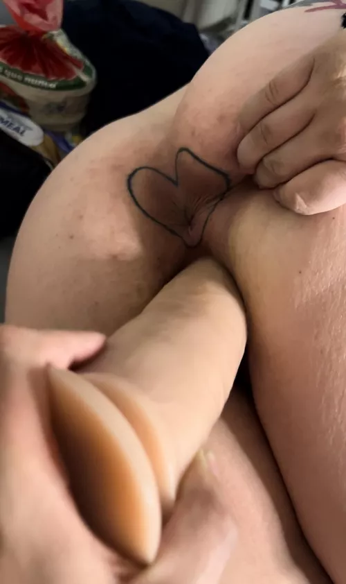 my fav huge dildo in my pussy 