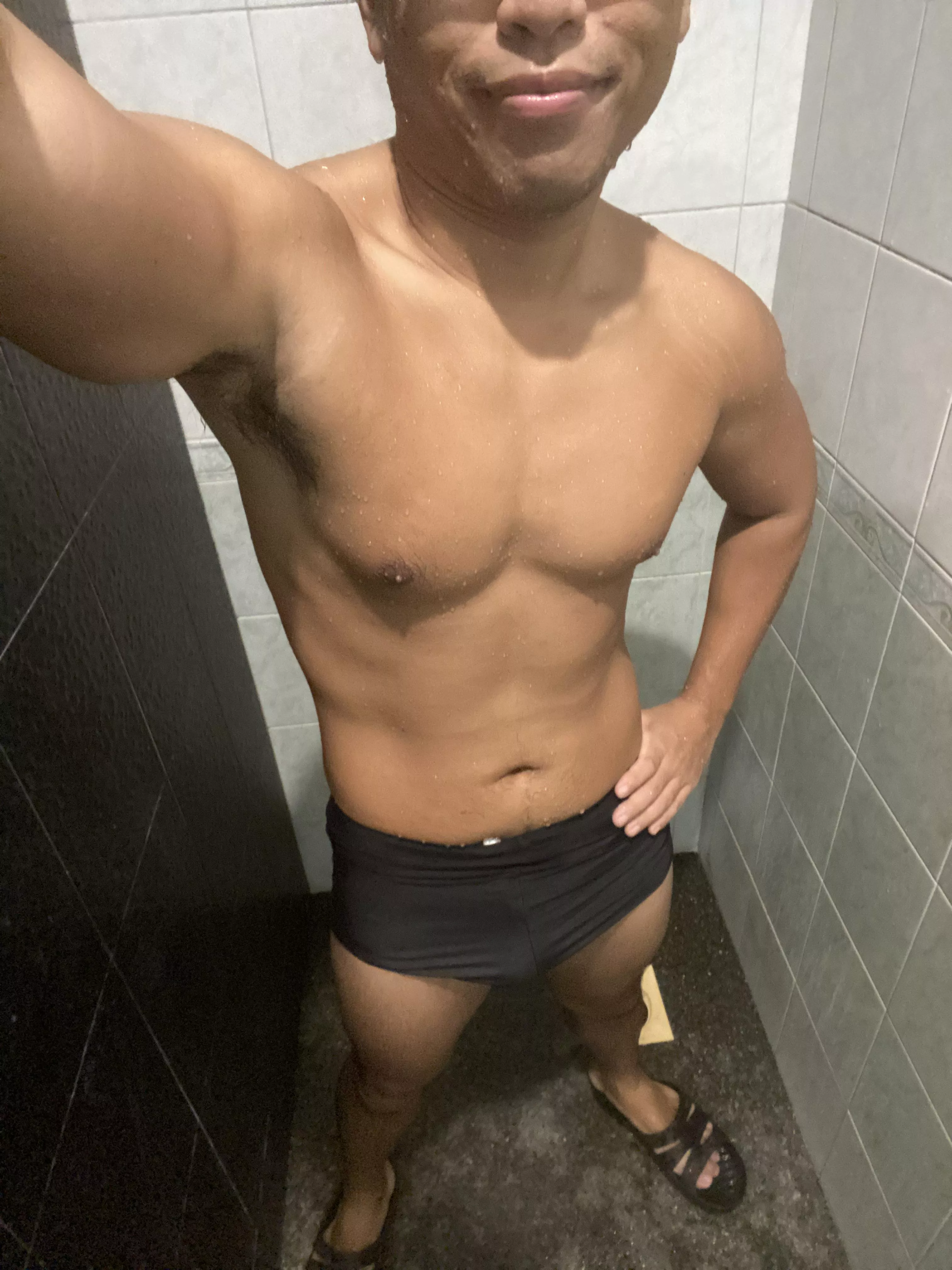 A nice post swim pic in my trunks 😎