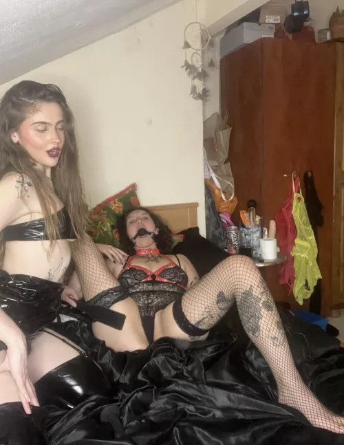 Gagged and ready to be spanked until her ass is red and bruised…