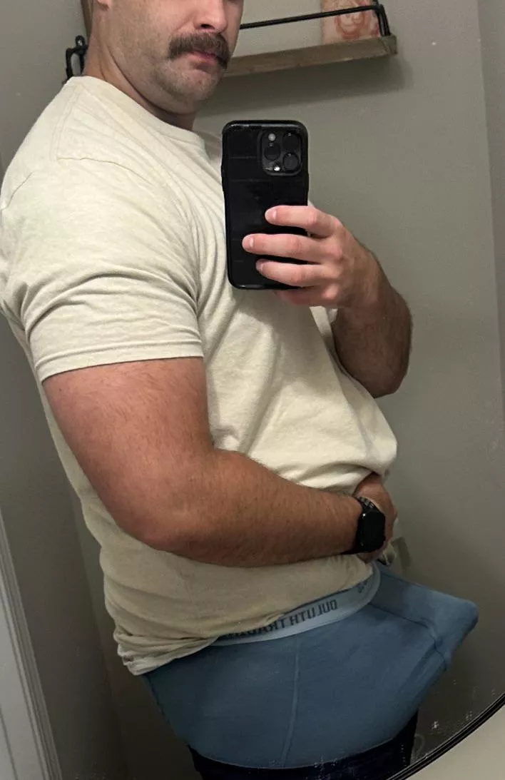 It’s feeling a little tight. Pull them down for me? 