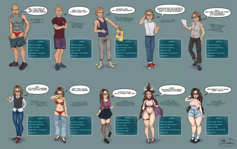 Jock to nerdy girl, TF sequence by me [MDLculebra]