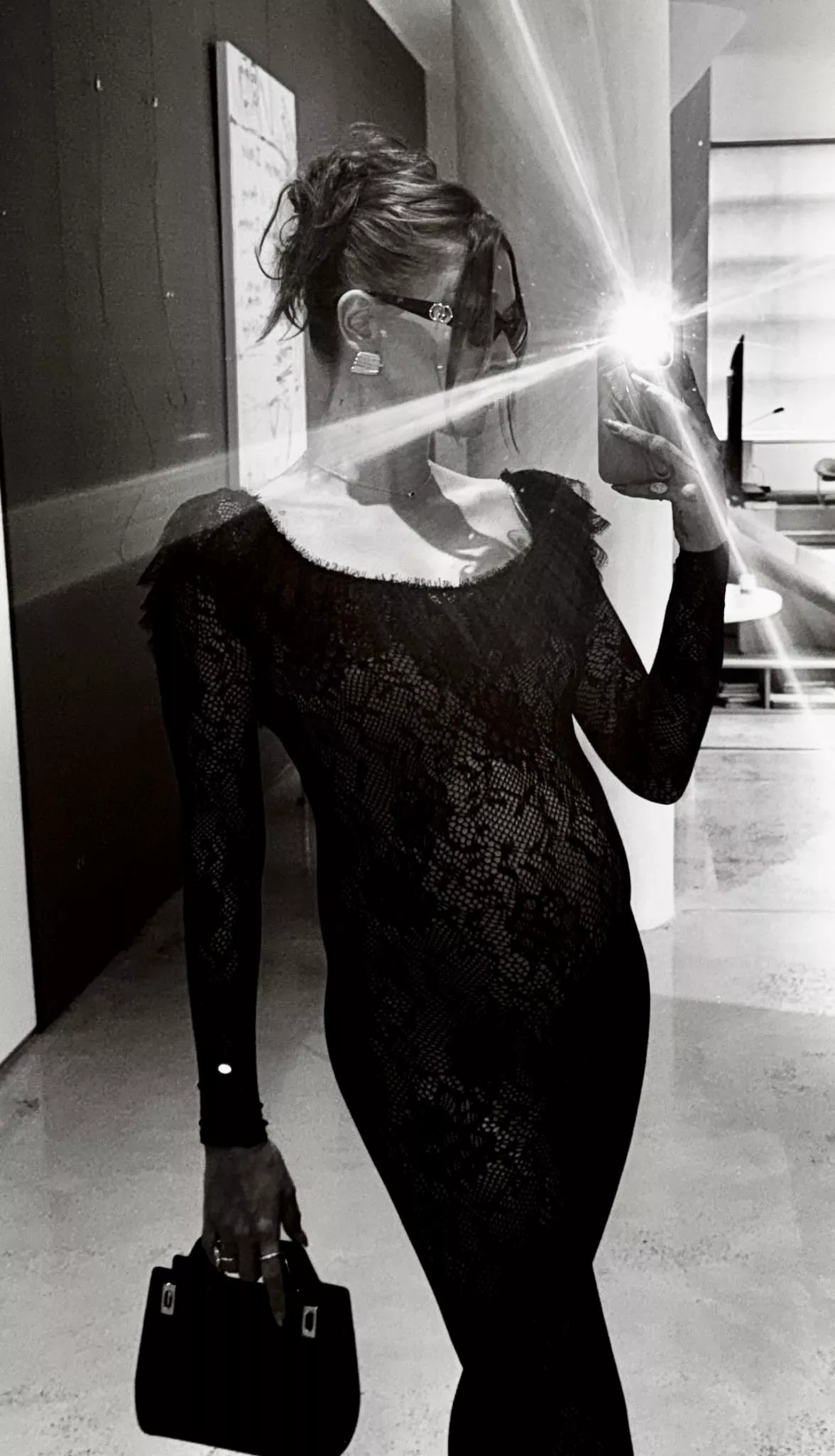 Pregnant Hailey Bieber in black dress 