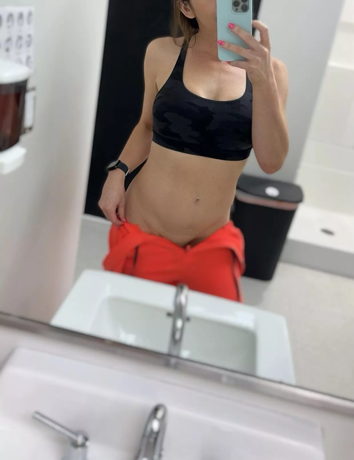 Should I slide these scrubs the rest of the way? 