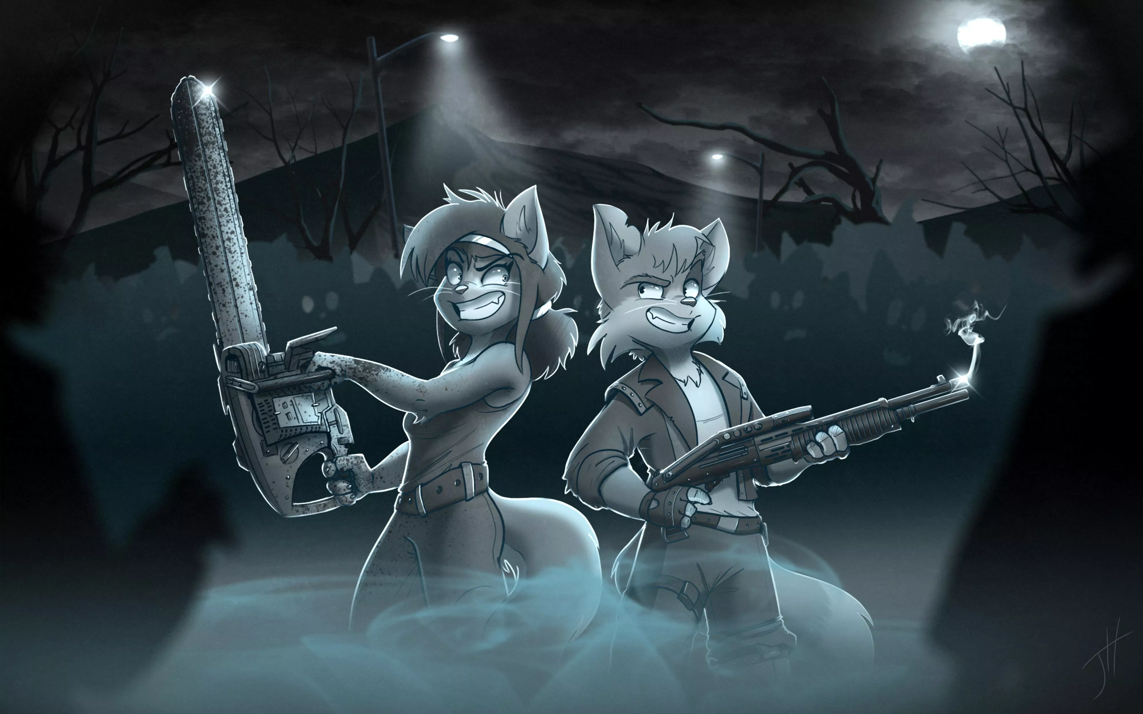 Zombies eh? Choose your weapon, but choose wisely! (art by me)