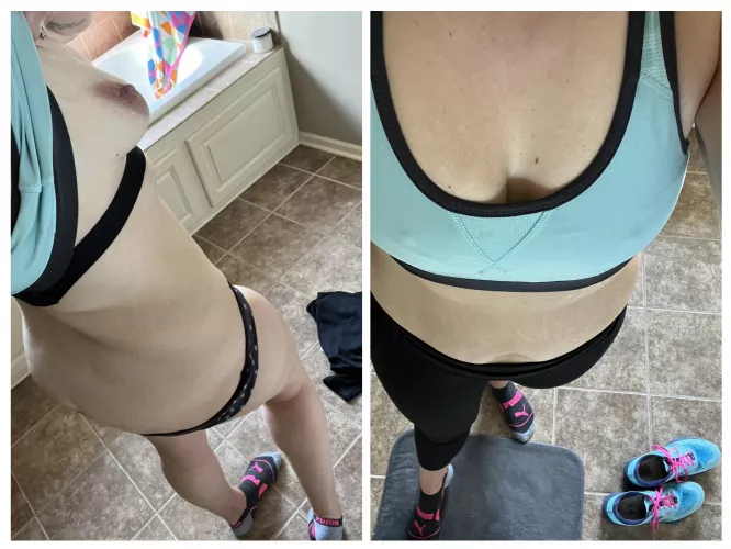 All sweaty and sticky… might as well add your cum