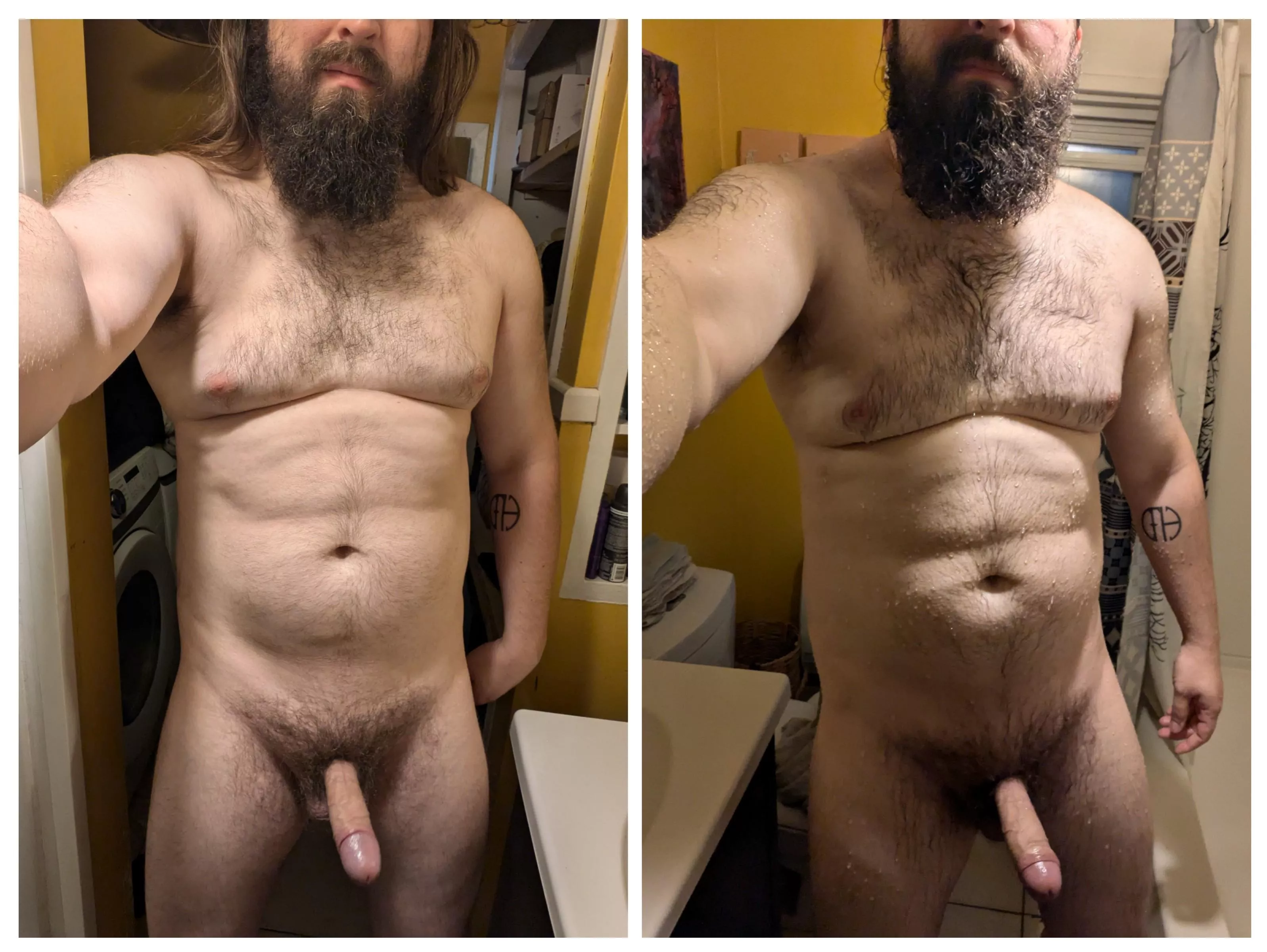 Before and after my shower 