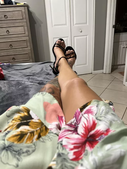 High heels with a fresh pedi