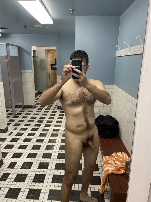 I love being naked in locker rooms
