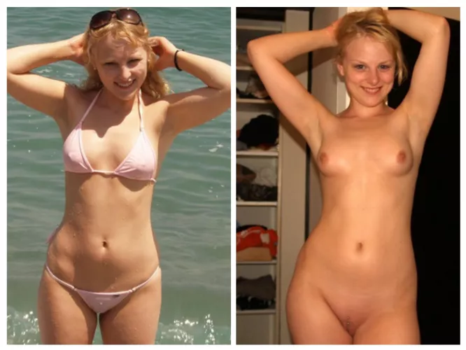 Sheer bikini redhead