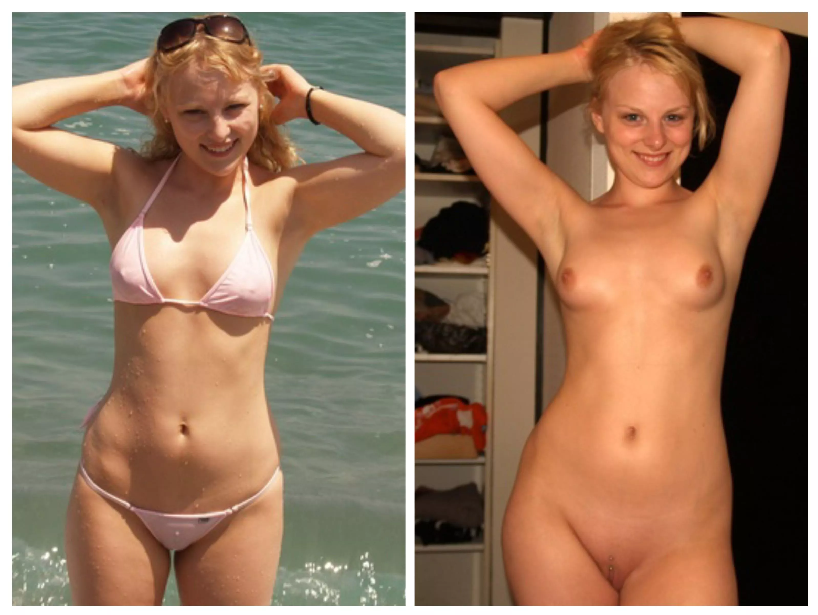 Sheer bikini redhead