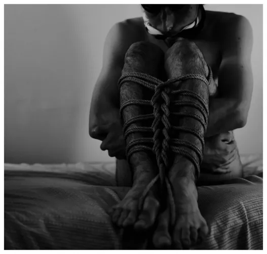 Bound and gagged - Self portrait.