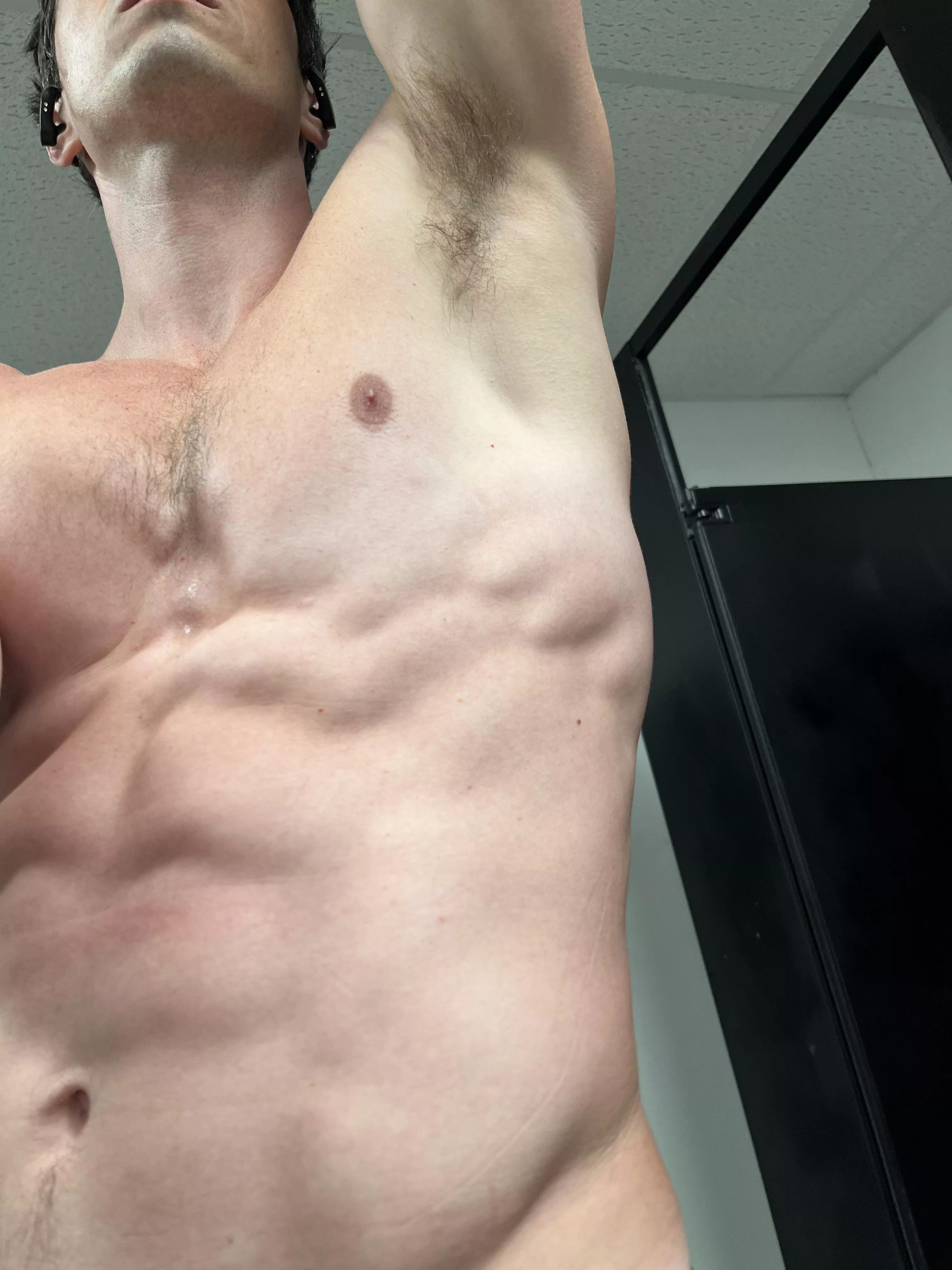 Glistening in the locker room. 