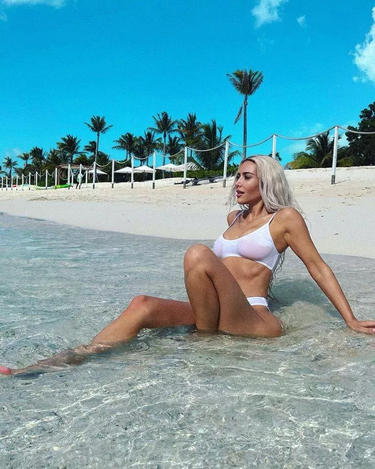 Kim in the water