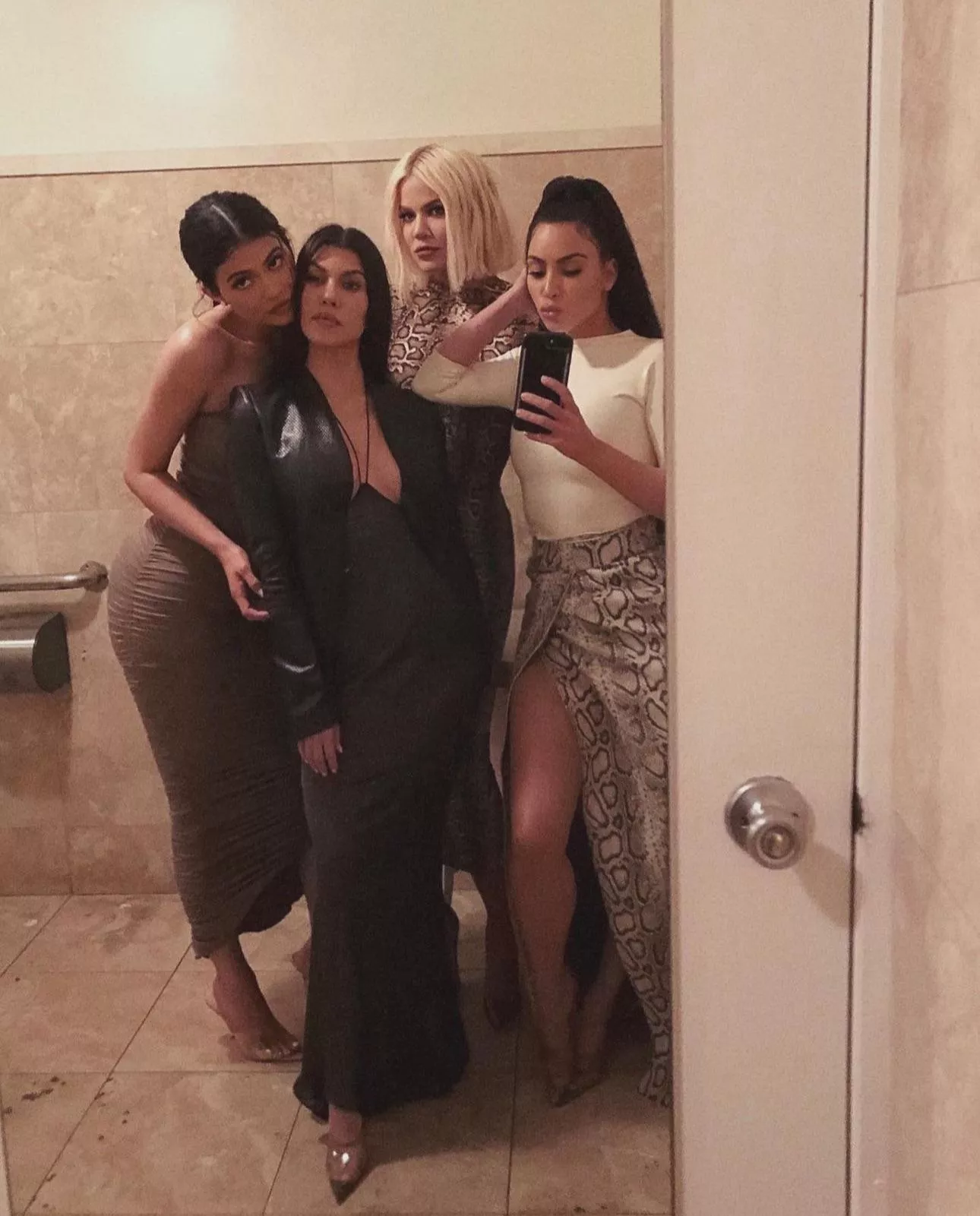 With Kylie, Khloe and Kourtney