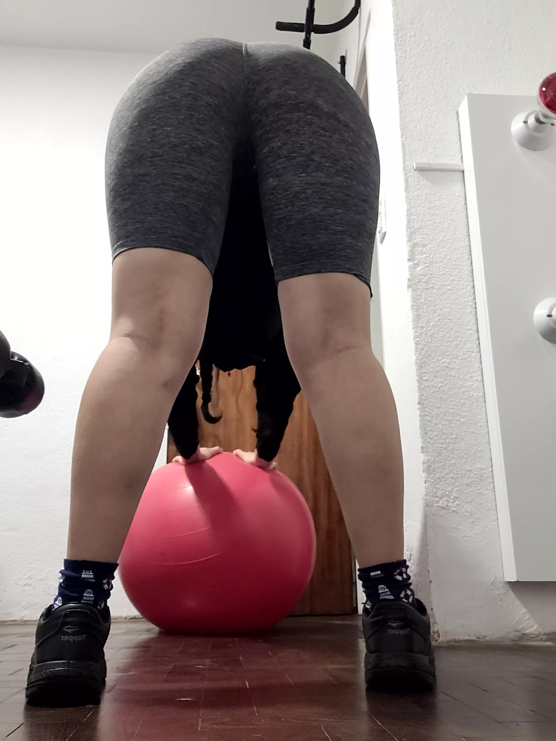 Working on flexibility with my ball