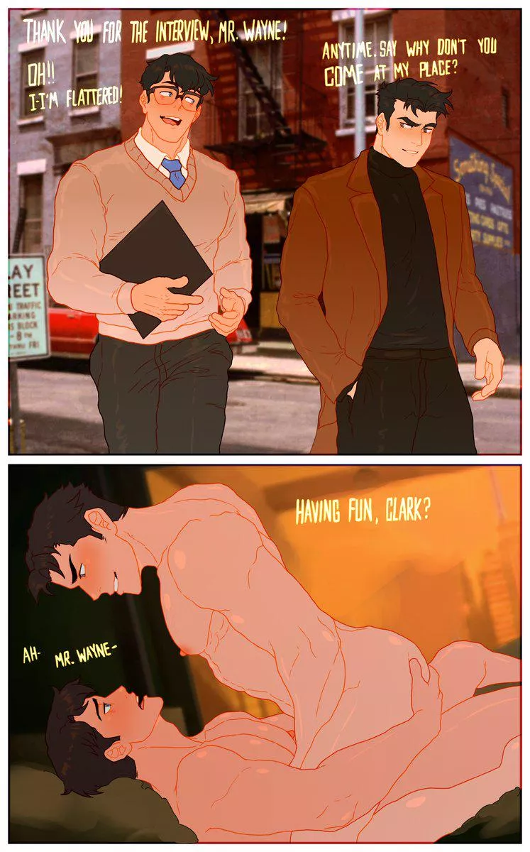 Clark Kent and Bruce Wayne have an interesting meeting (By Cuckoo_chan) 