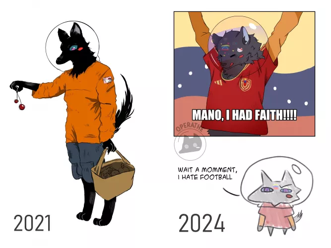 How much has your fursona changed since the first time you designed it? (I think I have changed my style quite a bit, and now it is more fluffy hehe)