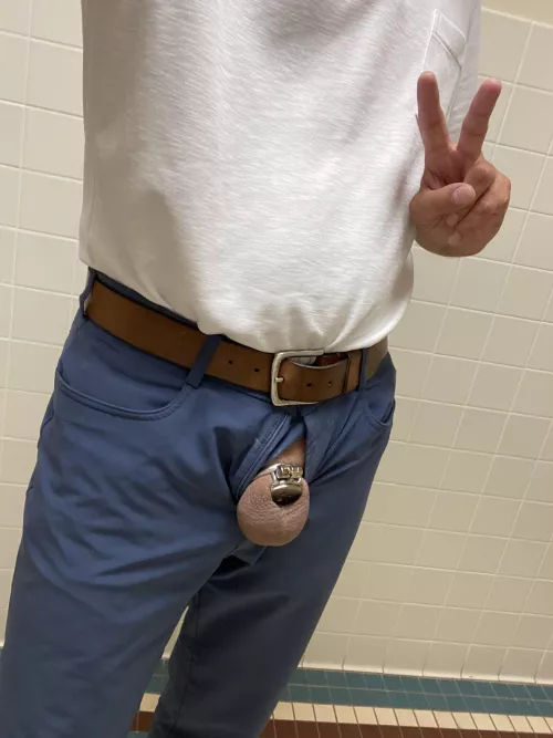 Just your typical Thursday at work. Anyone else out there with a caged secret in their pants? 