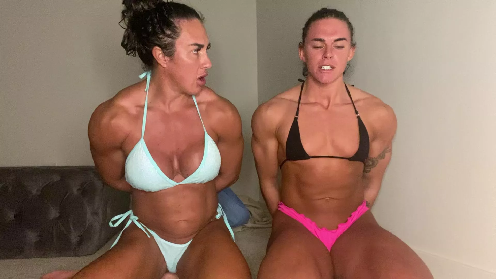 The muscle mommies couldn’t believe one old 63 year old man beat them up and kidnapped them. Arguing about who’s fault it was, these worthless bimbos didn’t realize they were going to be sold for pennies on a dollar as Durable Ryona Dolls