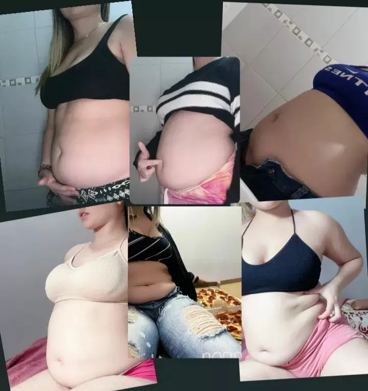 2 months filling myself up non-stop, I gained 30 pounds, I feel like a bbw🐷