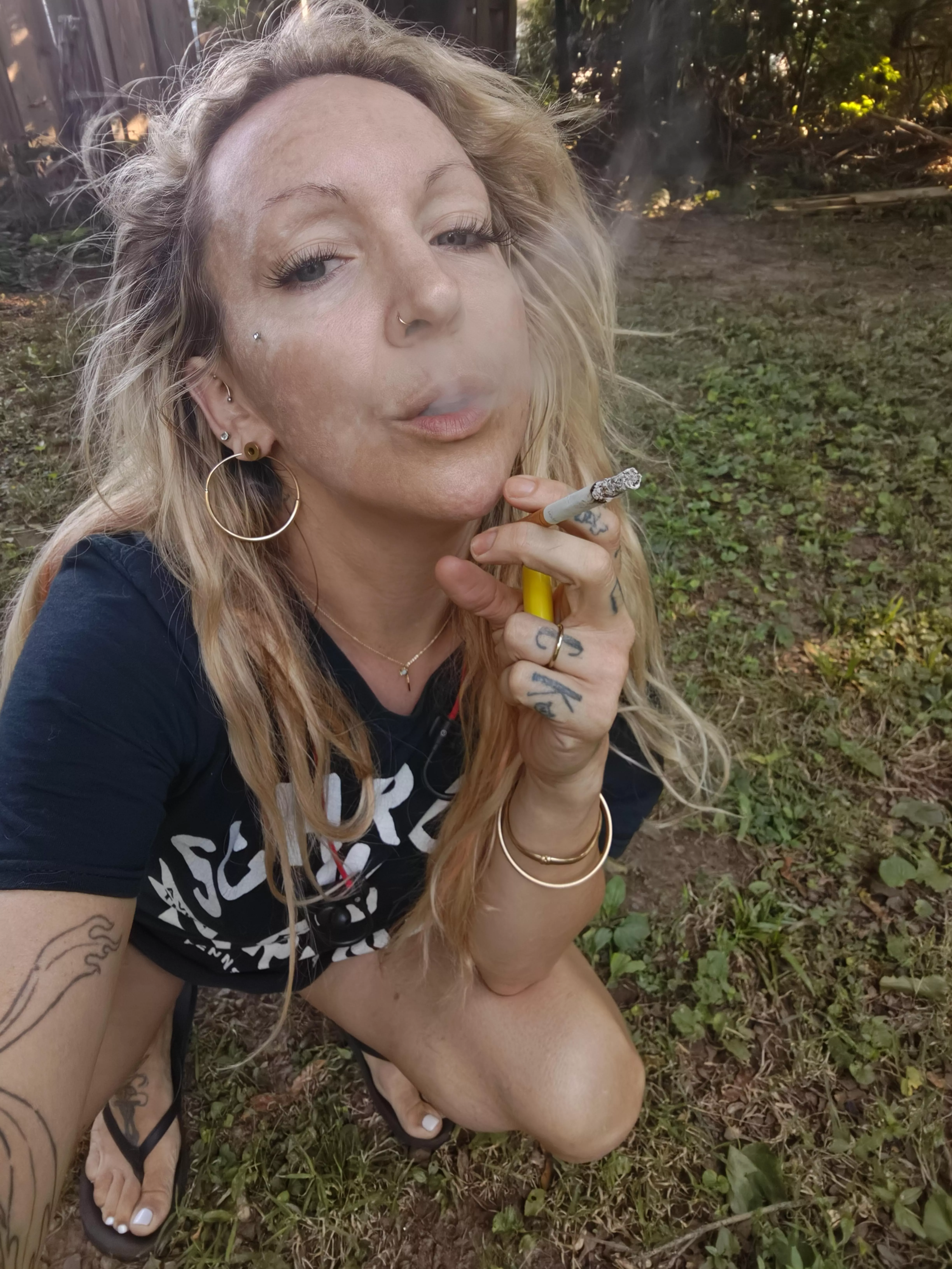 Bed head-- but still a sexy smoker