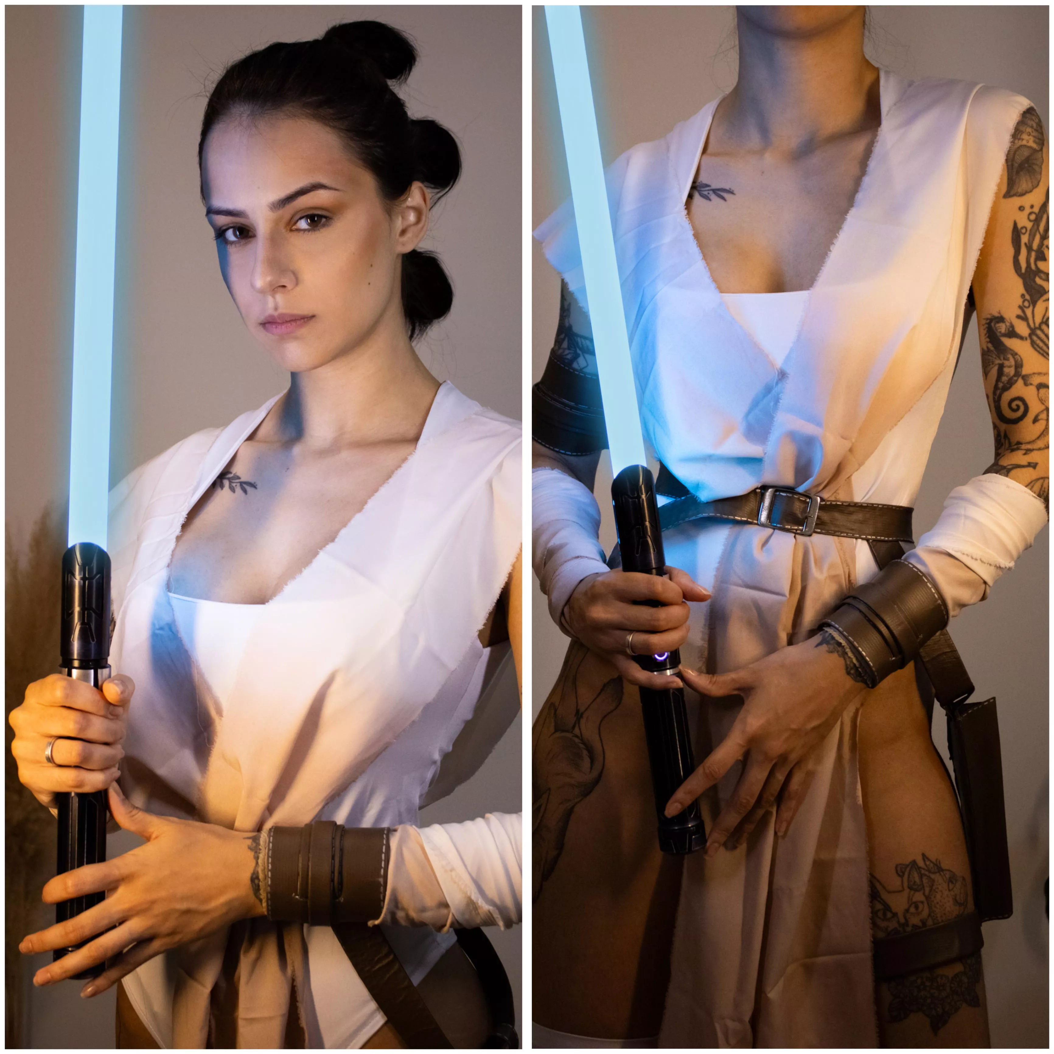 I keep using the blue saber even know I should do orange- Rey Skywalker (by Nicky Brum)