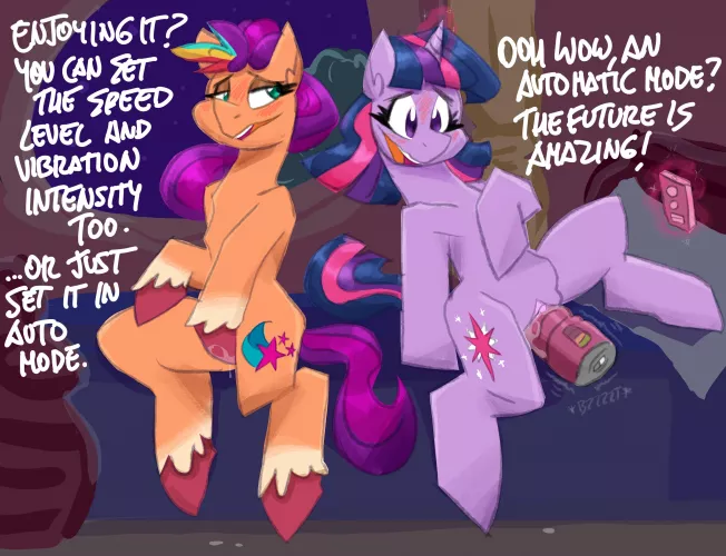 Two generations meet (artist:flutterthrash)