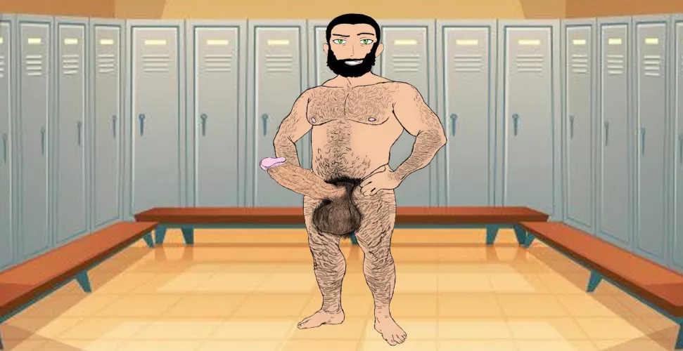 Big hairy balls and a thick veiny dick ( I fixed my mistake on this one and I drew the character myself but somebody else made the background)
