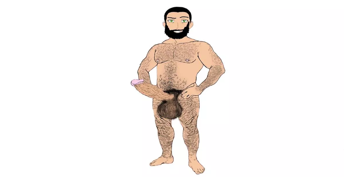 Big hairy cock and balls ( No background version) artist is me