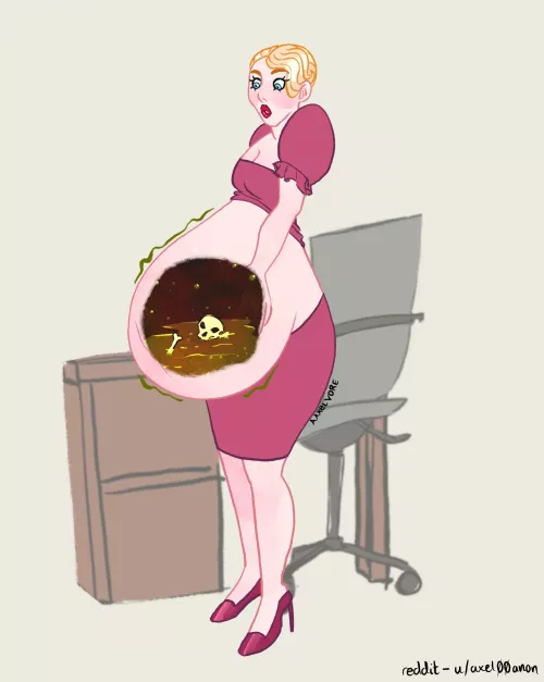 {comic} Indigestion at work F/? (female pred, hard digestion) (OC)