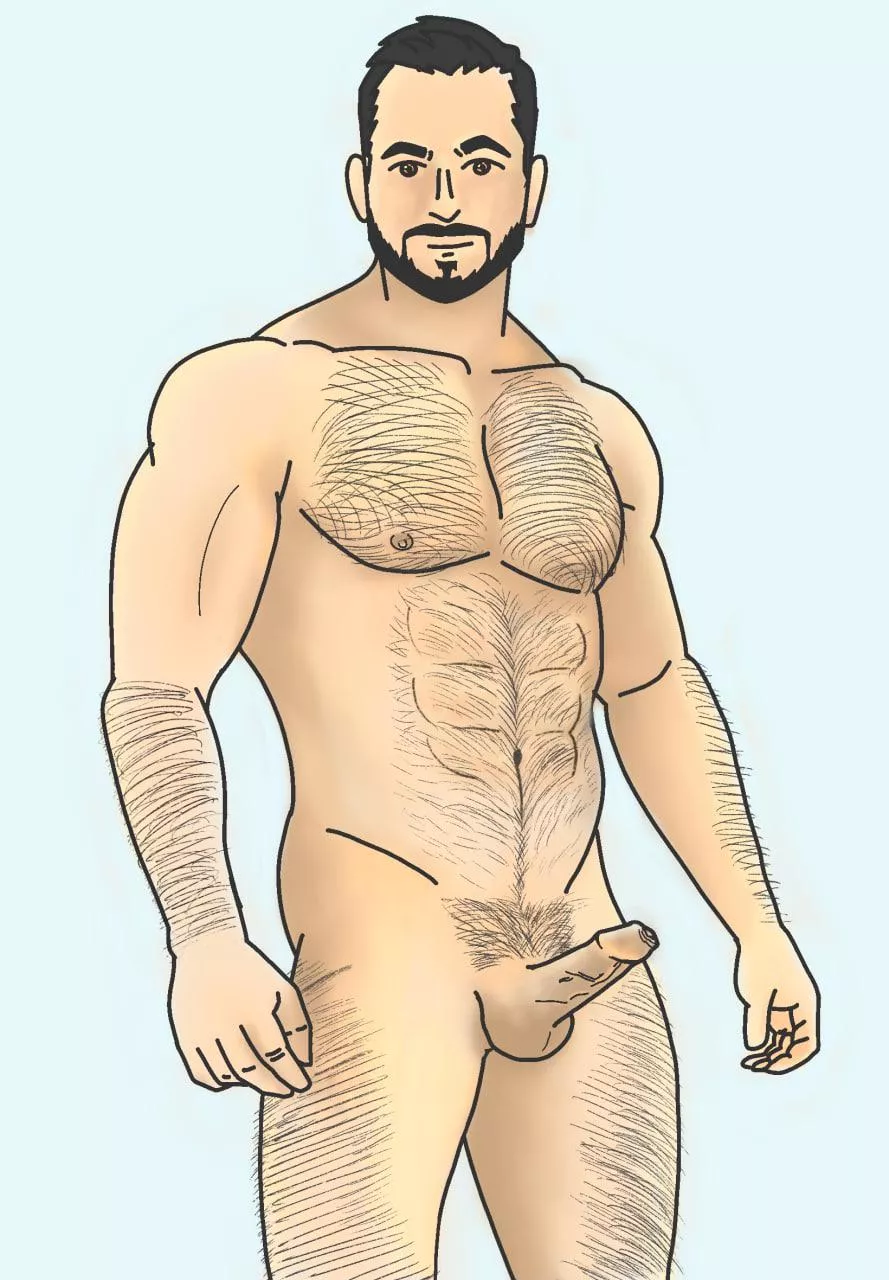 My drawing of an early porn actor crush of mine. Can you hv a guess?