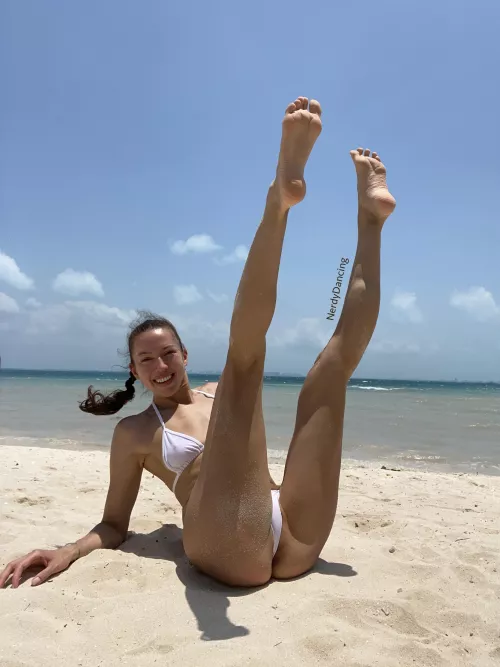 Showing off my mid-forties legs at the beach