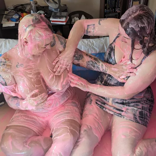Whata better than 1 hot women covered in gunge and custard? 2