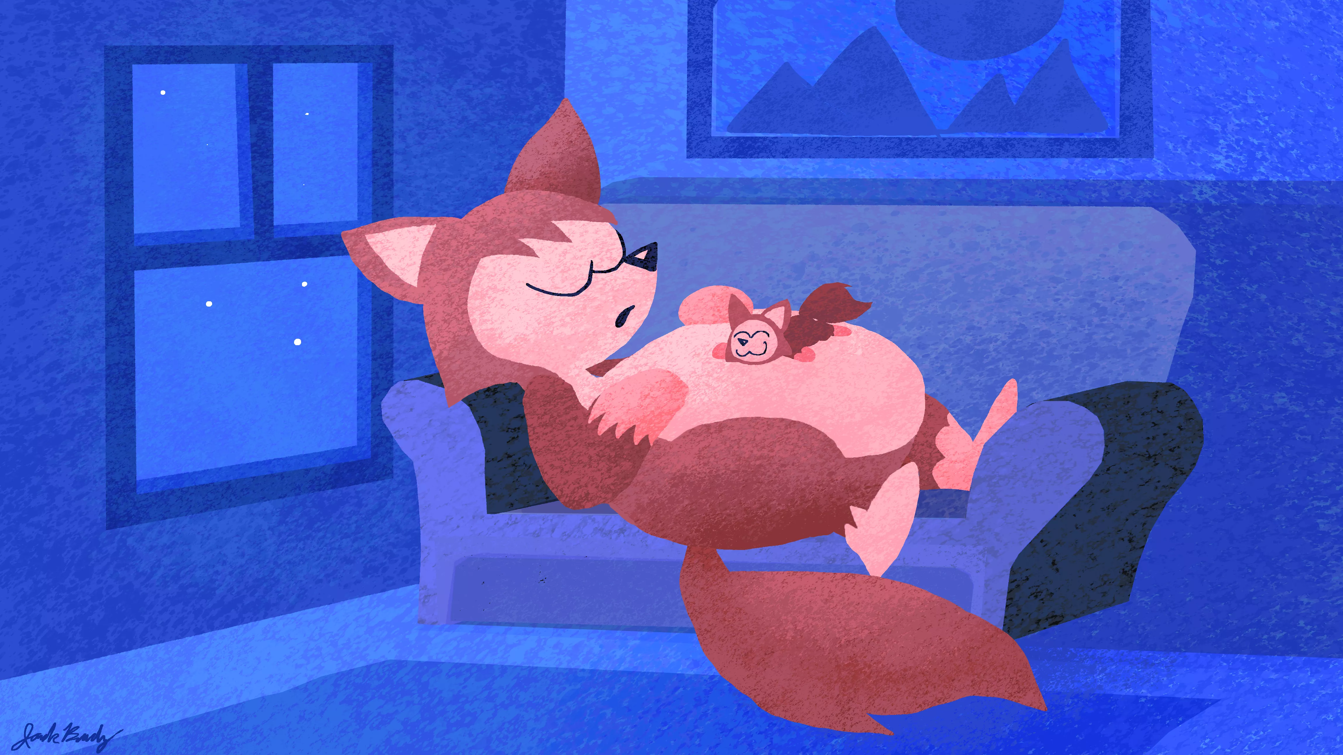 A malamute puppy has the coziest bed!