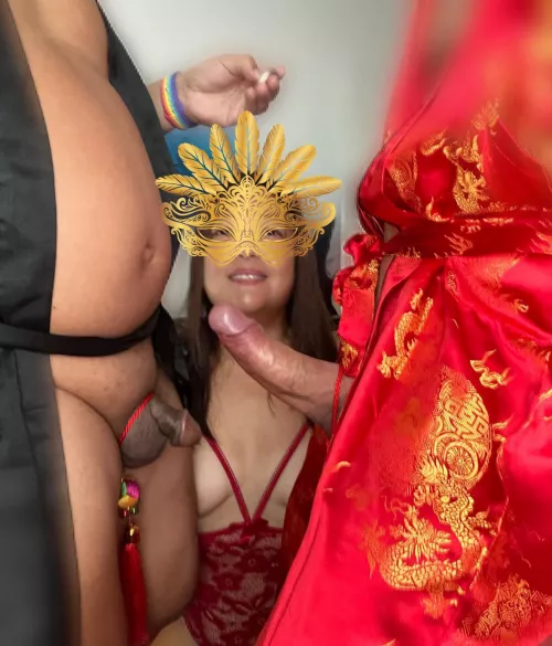 Hotwifey is surely not confused on which cock she would love to put in her mouth