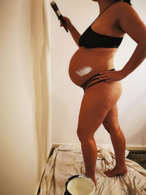 Pregnant and painting 