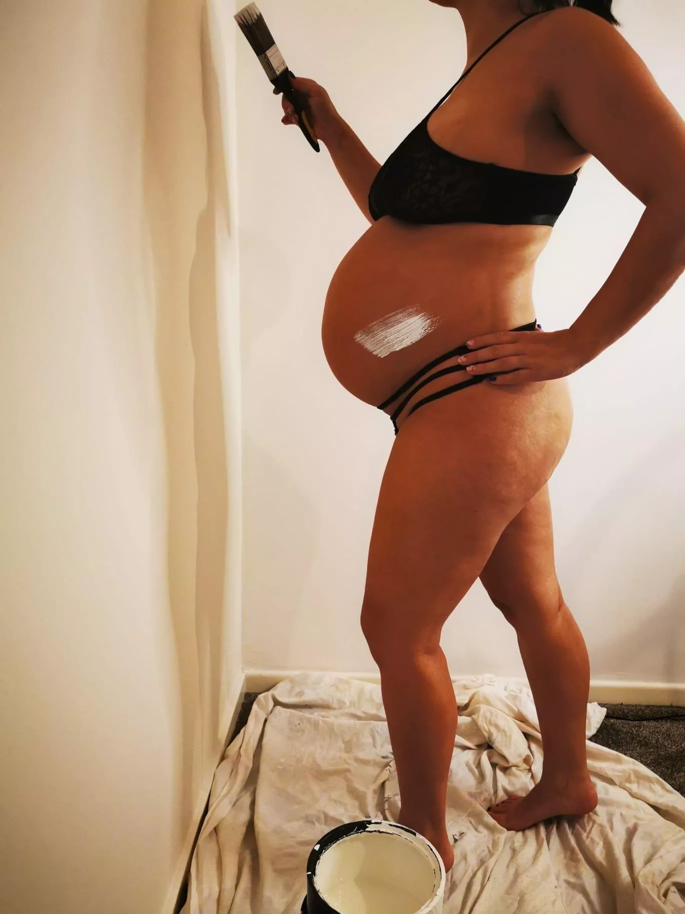 Pregnant and painting 