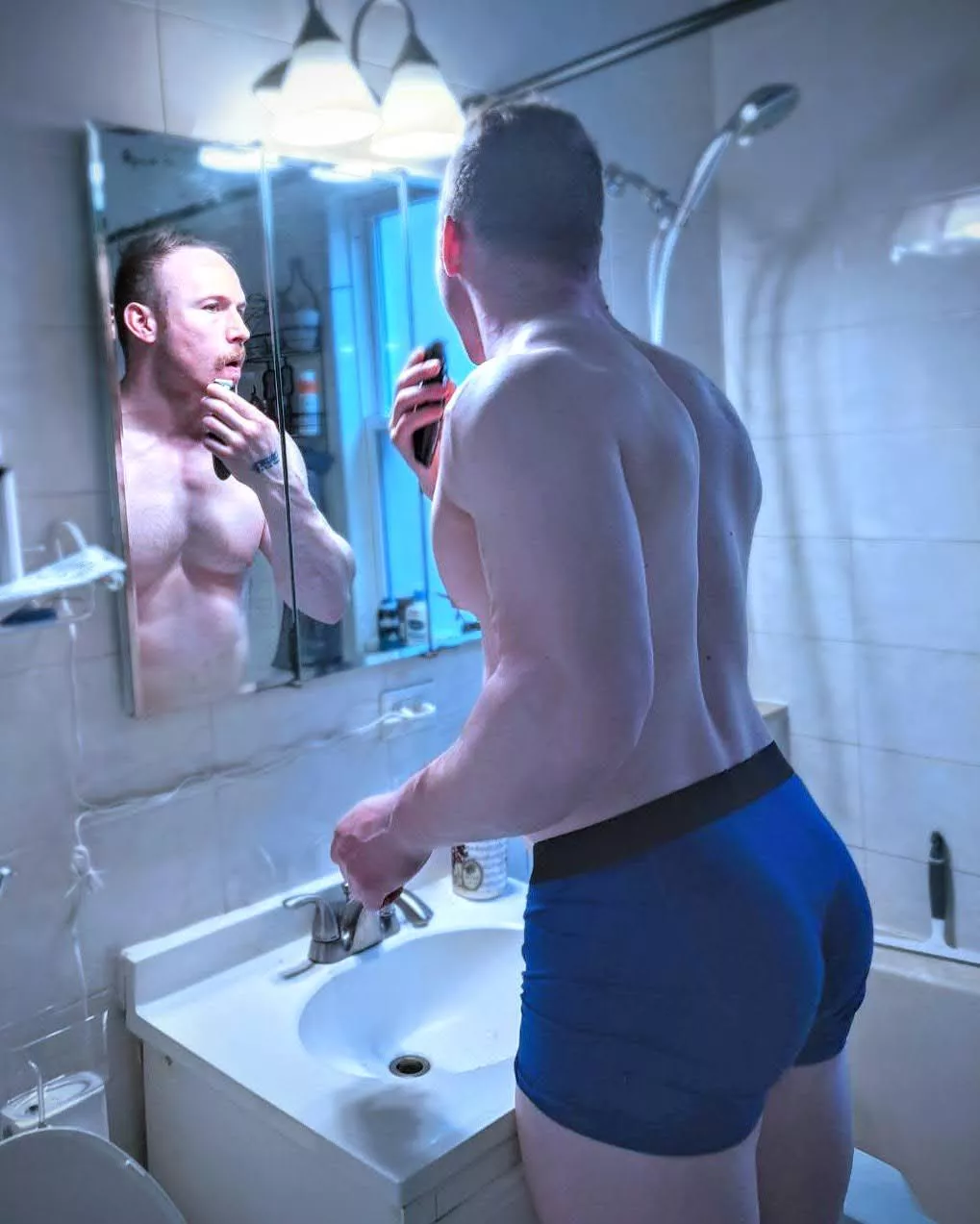 The mustache helps me square more