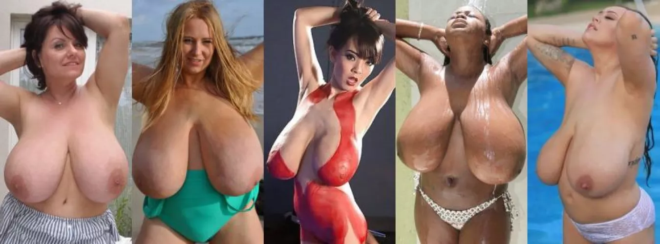 What a beautiful set of big heavy breasts and i think your choice is difficult right ? .....