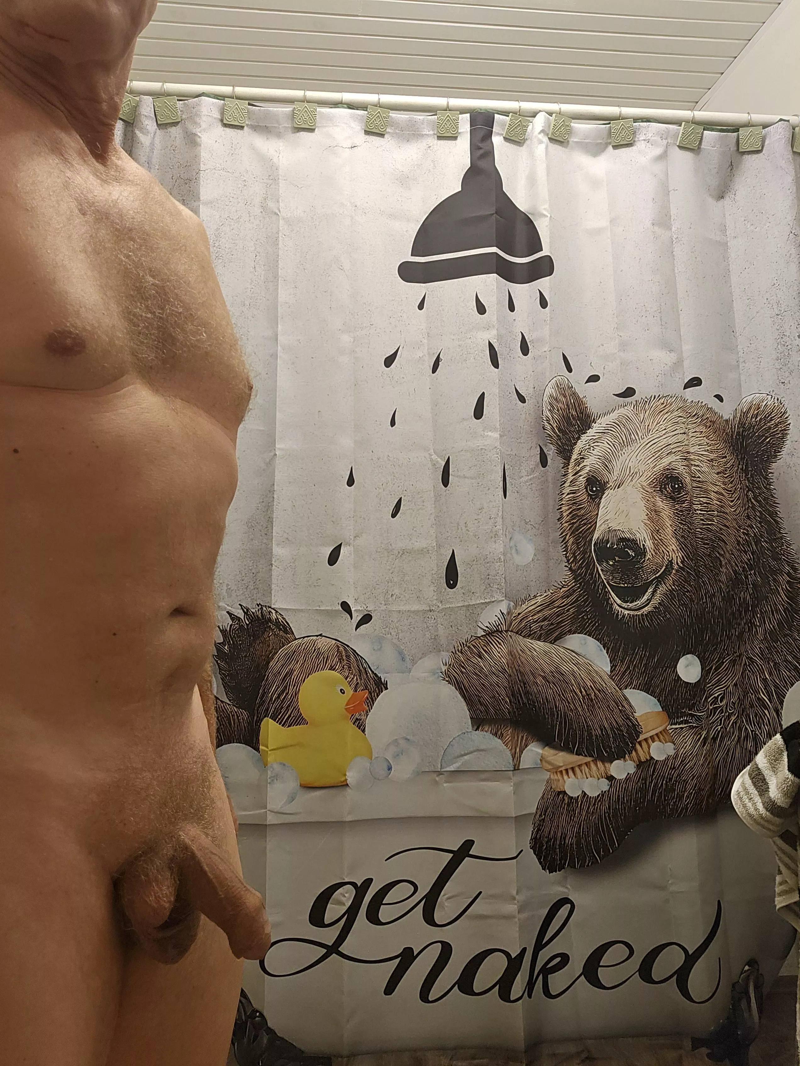 Got a new shower curtain lol at the cottage 